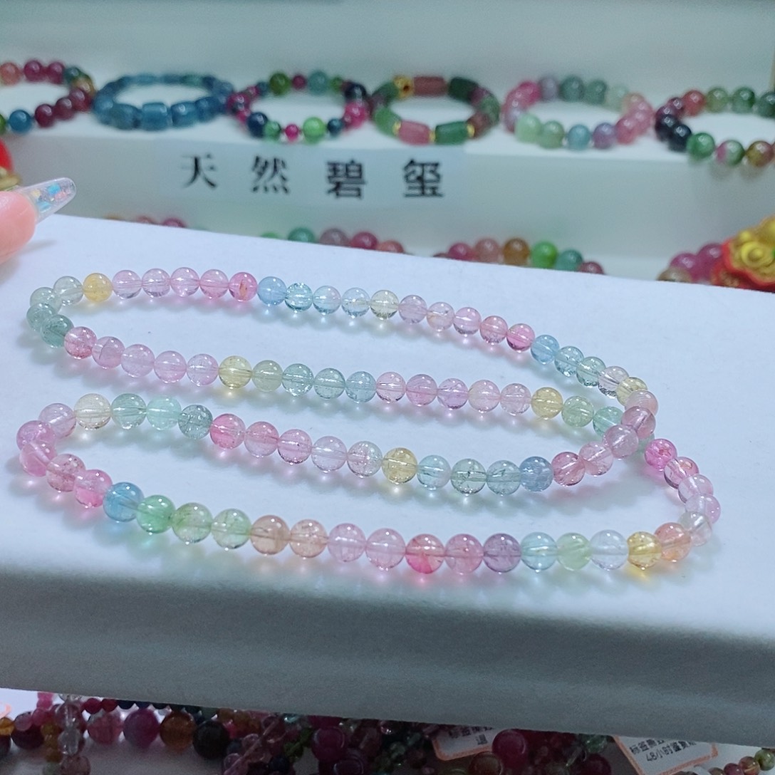 碧玺手链未镶嵌6.2mm左右