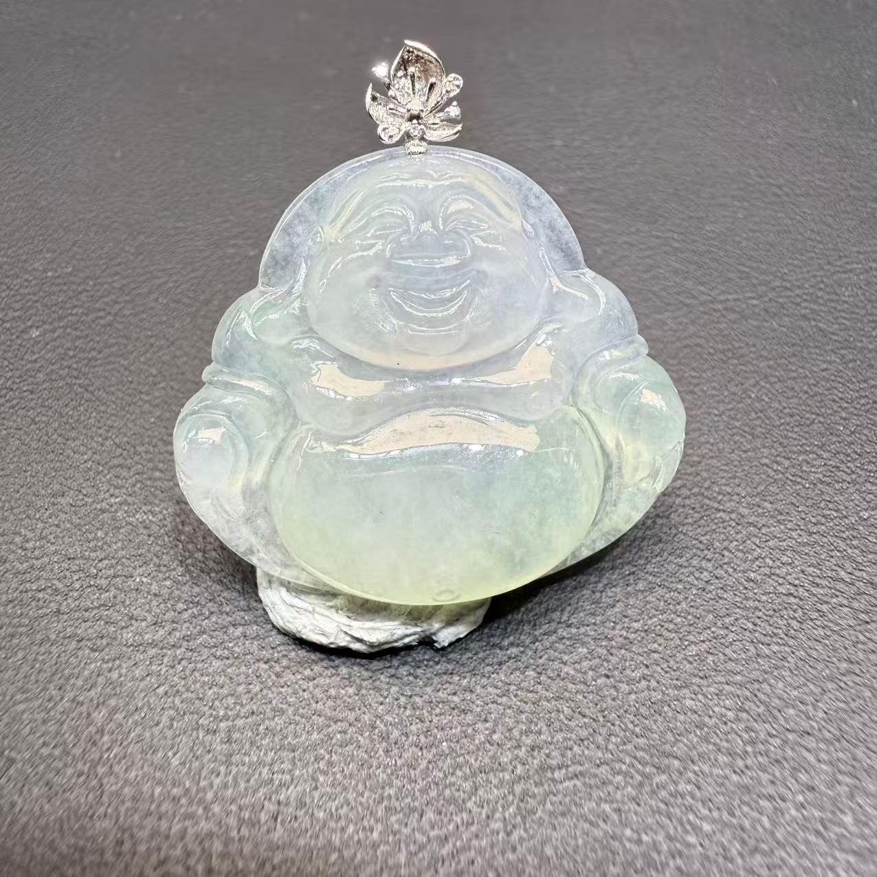 41天然缅甸翡翠A货18k佛公/000003/上海嘉禾拍卖