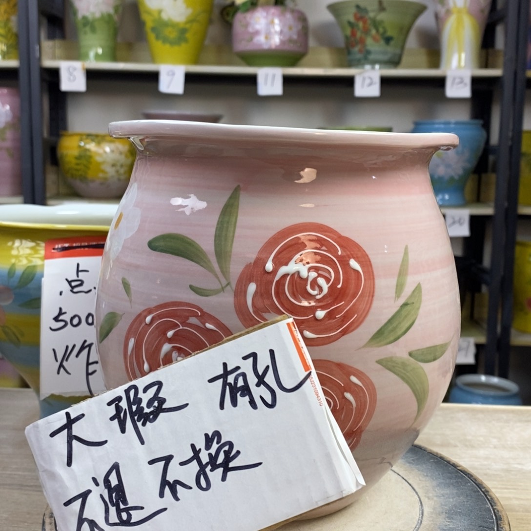 景德镇手工手绘陶瓷花盆