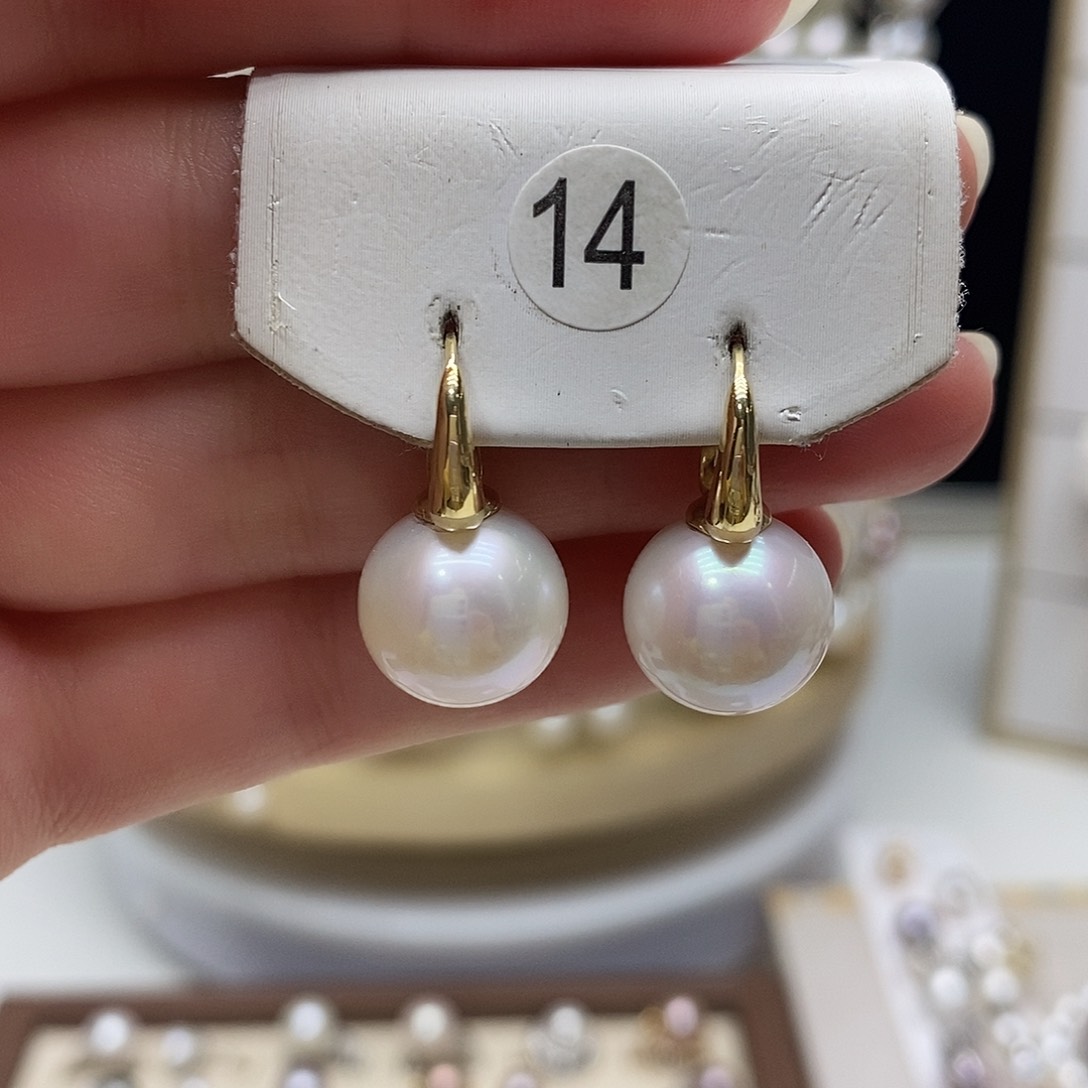 淡水珍珠耳饰18K金镶嵌