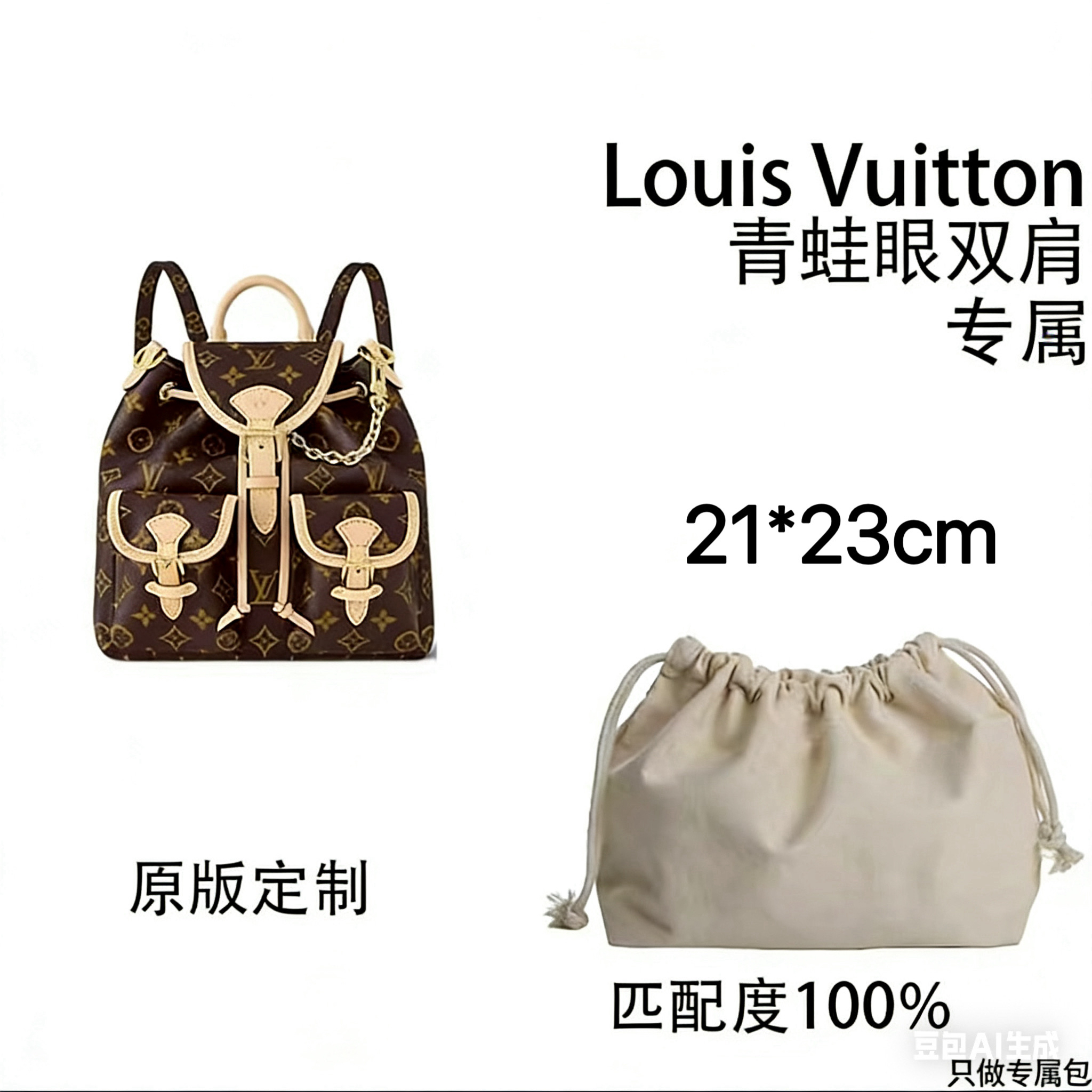 编号A27适用于青蛙眼双肩21*23cm内胆包内衬包收纳整理包撑型