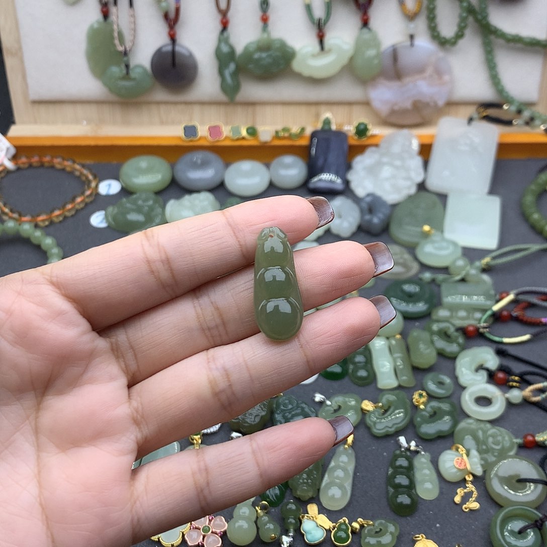 和田玉吊坠(不含链)银S925镶嵌