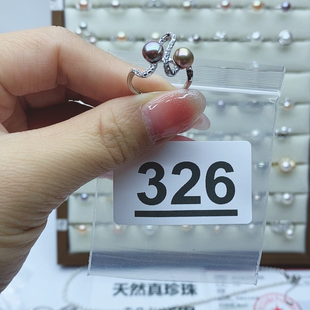 淡水珍珠戒指银S925镶嵌L**8326