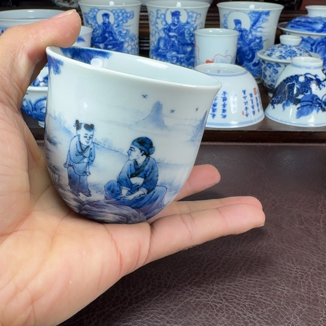 摄***侠瓷片当代景德镇陶瓷手绘茶具