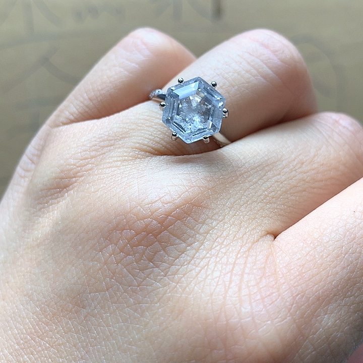 水晶水晶戒指银S925镶嵌