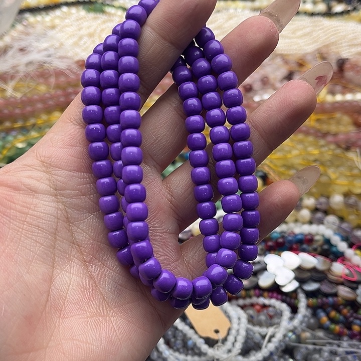 玛瑙/玉髓珠宝半成品未镶嵌一条7mm左右紫松老型珠108颗