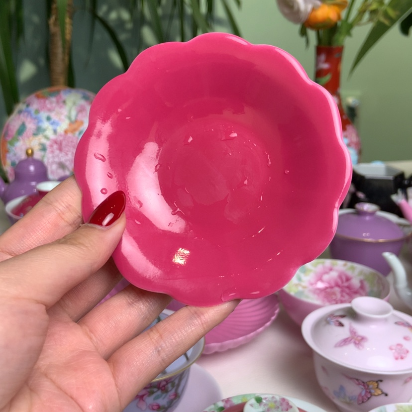 【闪购商品】胭脂价花瓣蝶手工吹釉