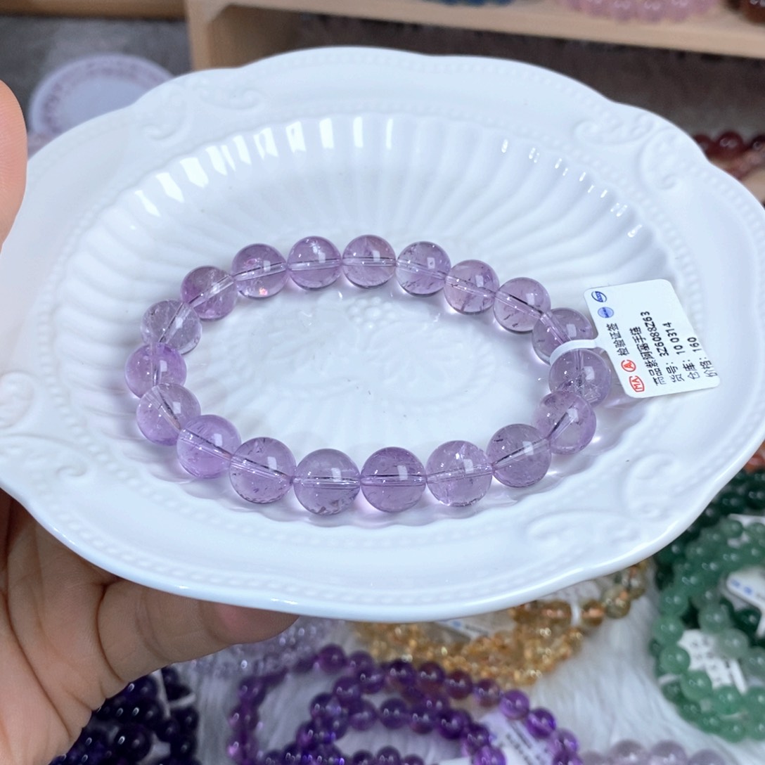 【闪购商品】水晶手链未镶嵌10.5mm左右紫阿赛