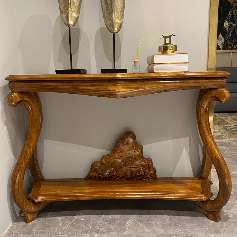  新中式实木玄关桌入户门厅装饰柜靠墙玄关台端景台摆设几案