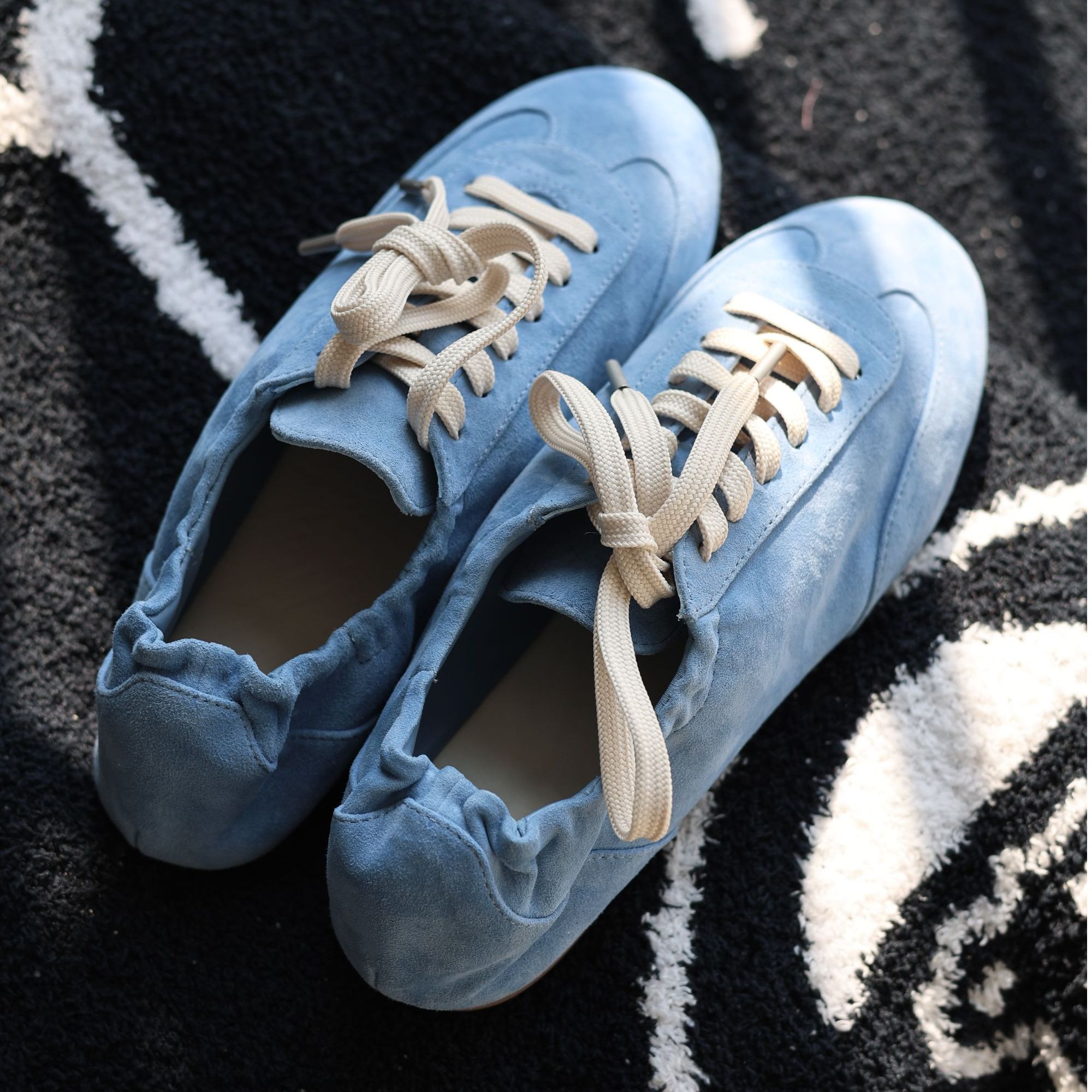 拉夫德训鞋真皮美式复古鞋女士平底时髦运动休闲鞋软底阿甘鞋