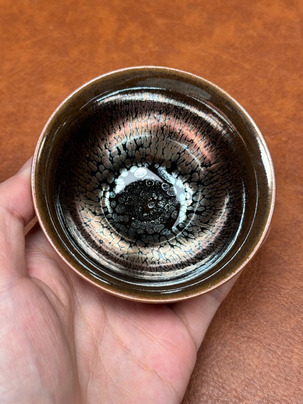 建盏彩金油滴宫碗主人杯薄胎精致典雅