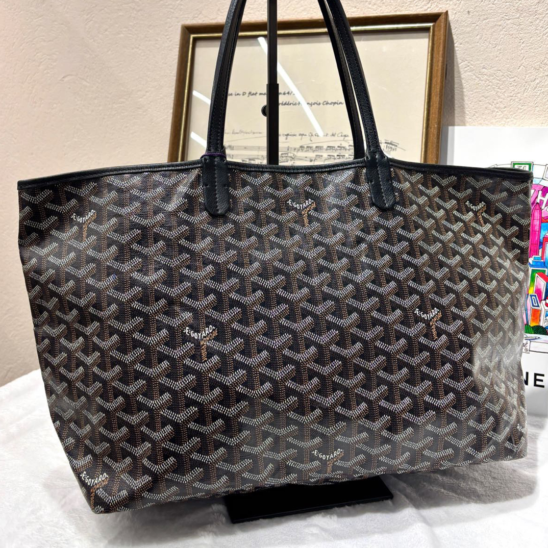 99新 Gaoy/戈雅 黑色托特包小号单肩包