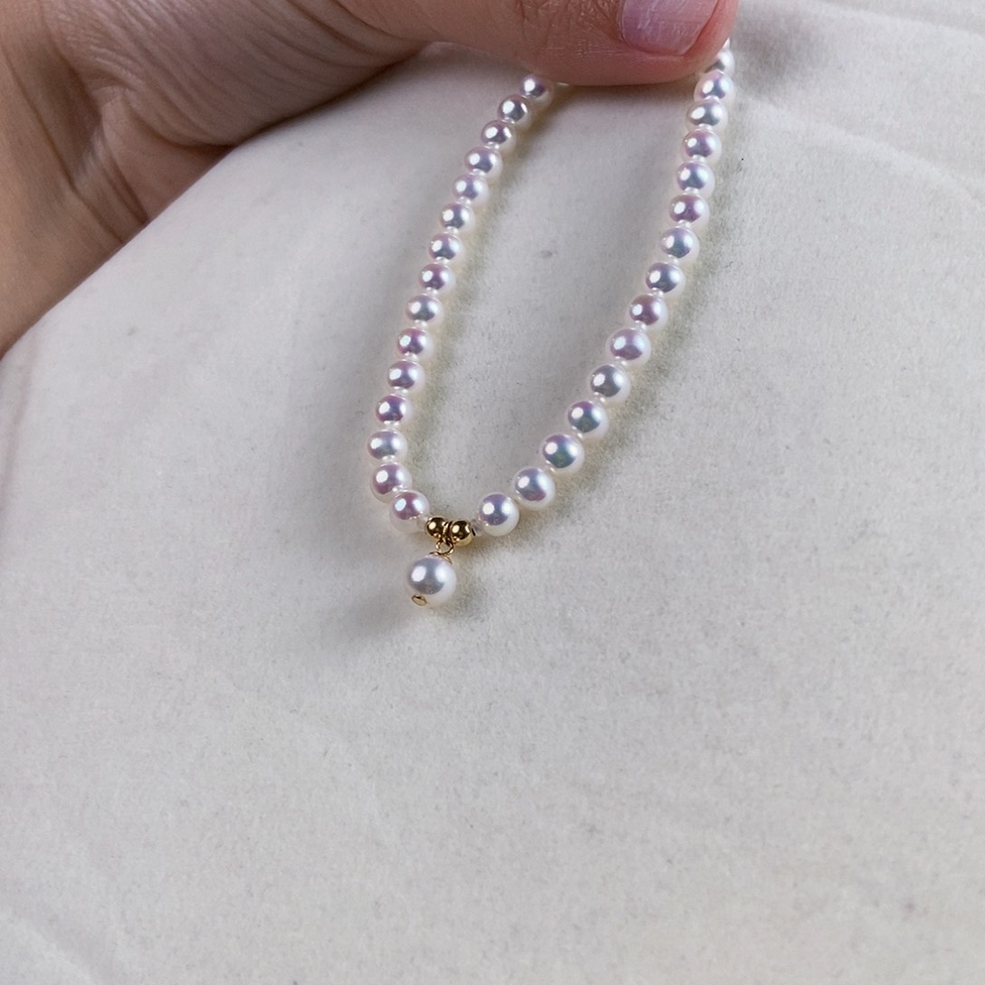 淡水珍珠手串18K金镶嵌