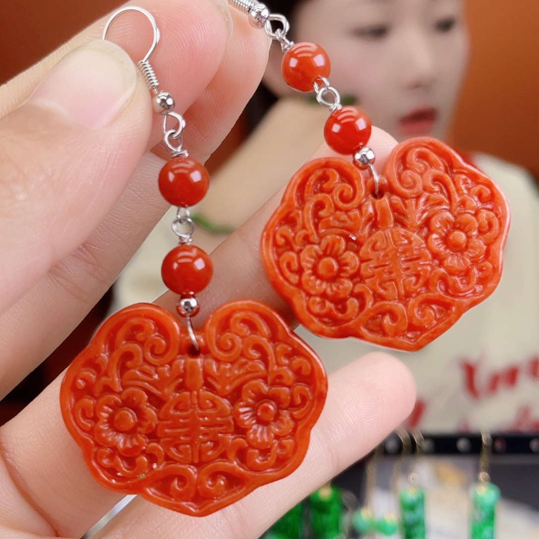 翡翠未镶嵌耳饰饰品