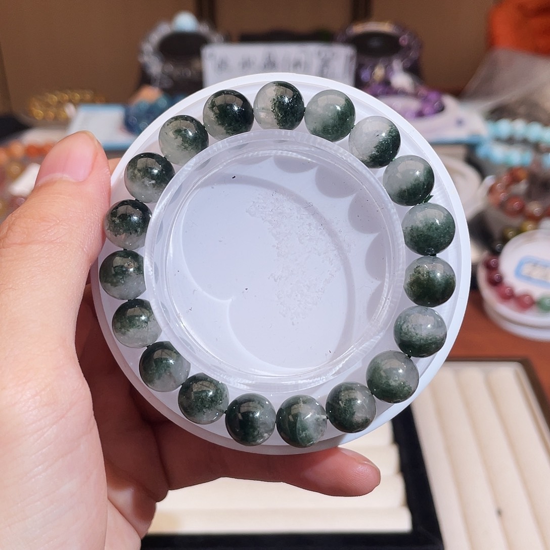 烟晶手链未镶嵌雾霾绿幽灵10m