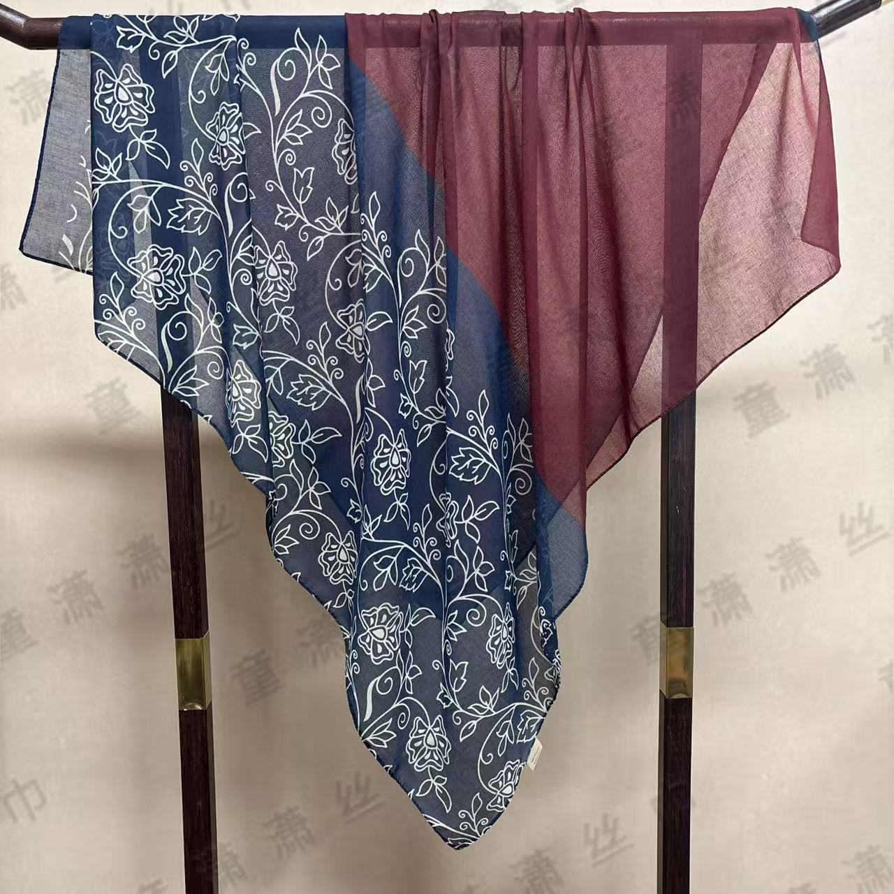 （双色花藤）新丝棉105*105左右小方巾围巾
