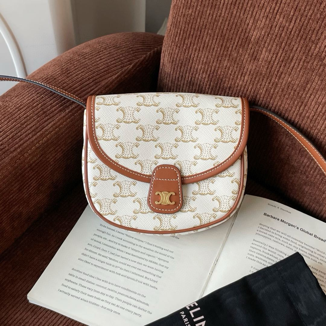 99新 Celine/思琳 白色mini马鞍包防尘袋BJM2-7273