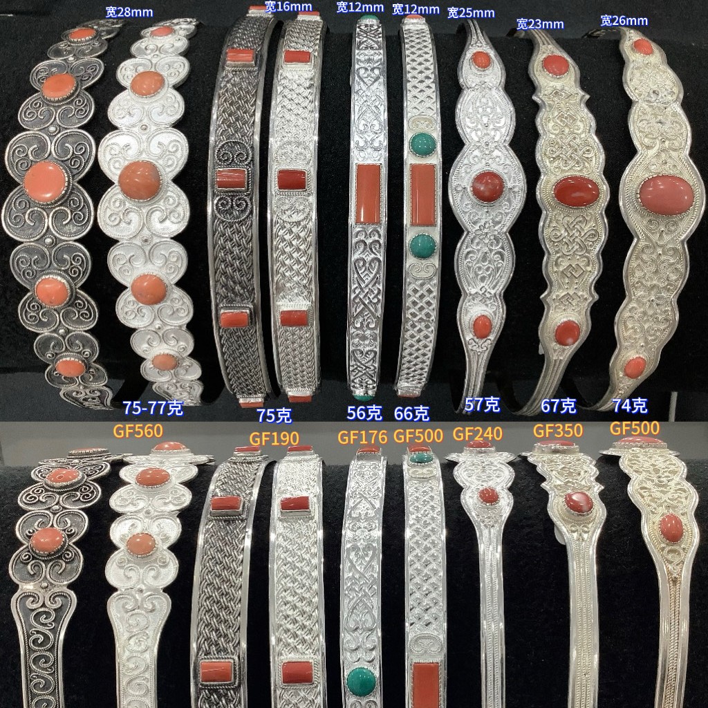 足银银制品 女民族风素款发箍简约银制品复古发卡气质通用