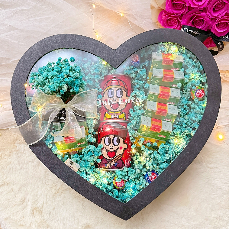 超大满天星礼盒爱心开窗塑料七夕情人节生日礼物男友老公diy材料