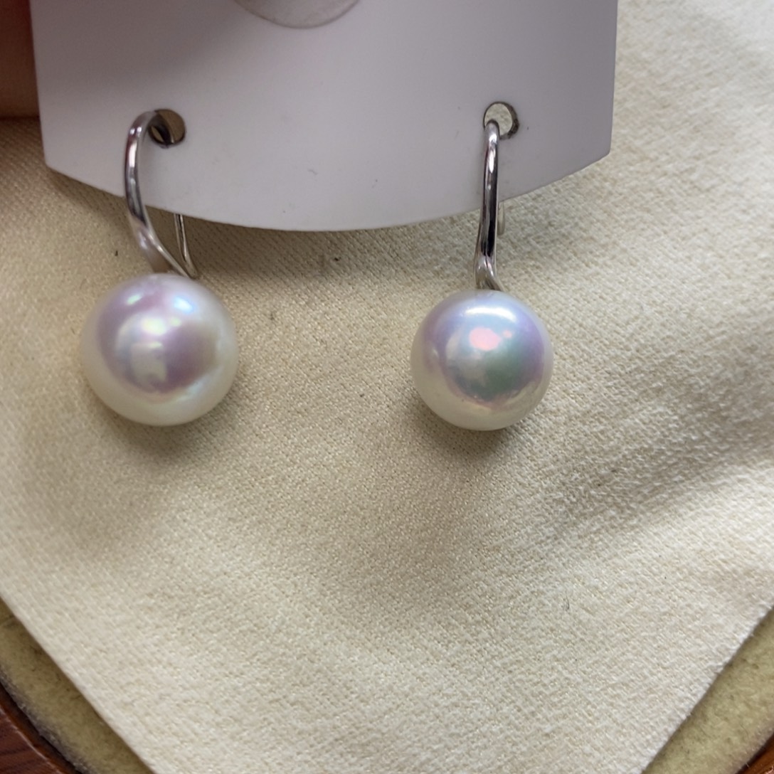 银S925镶嵌淡水珍珠耳饰