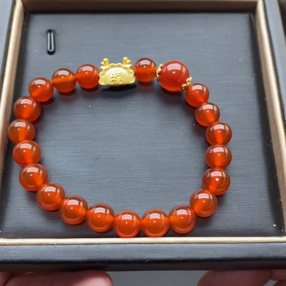 玛瑙/玉髓手链0.8合金