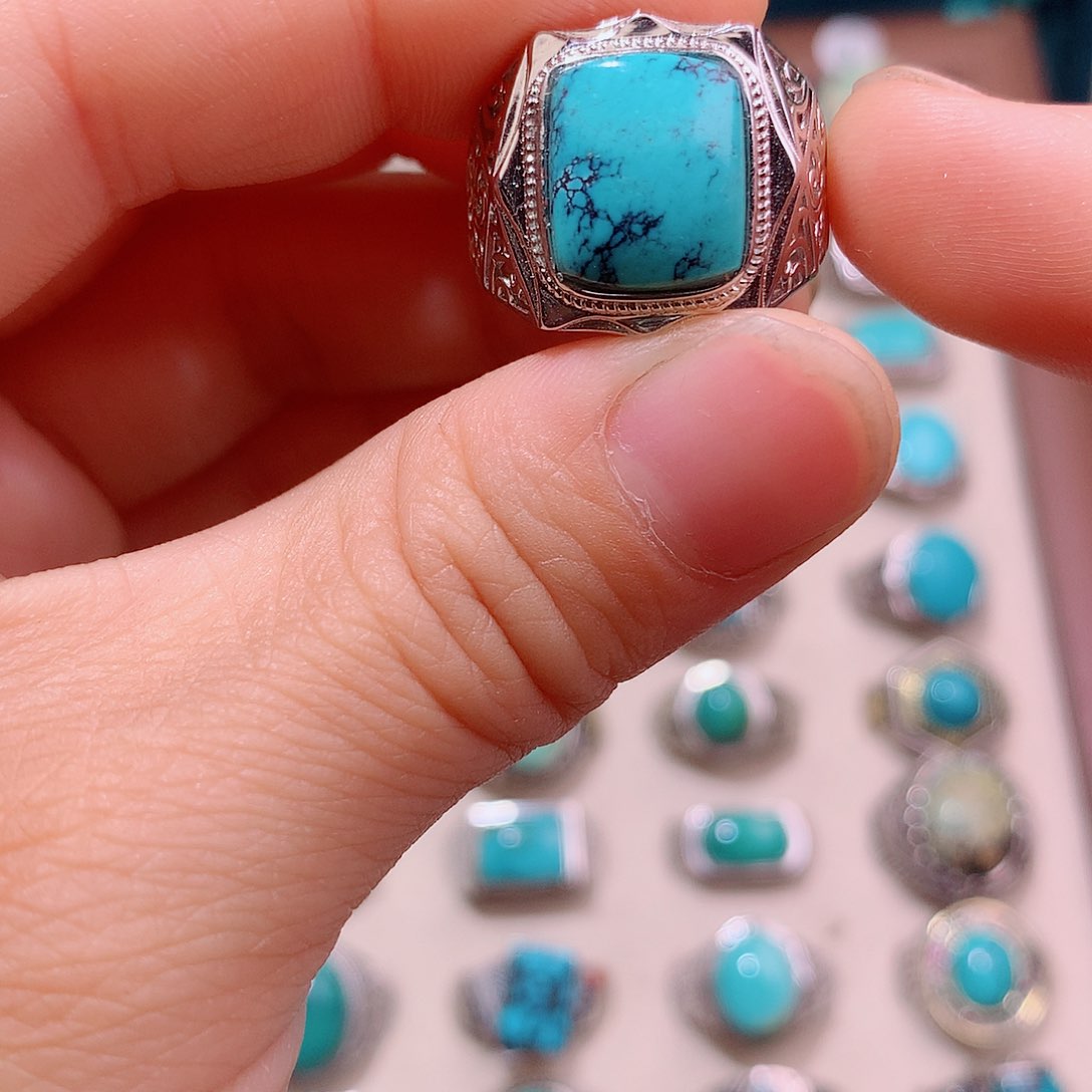 绿松石银S925镶嵌挂件