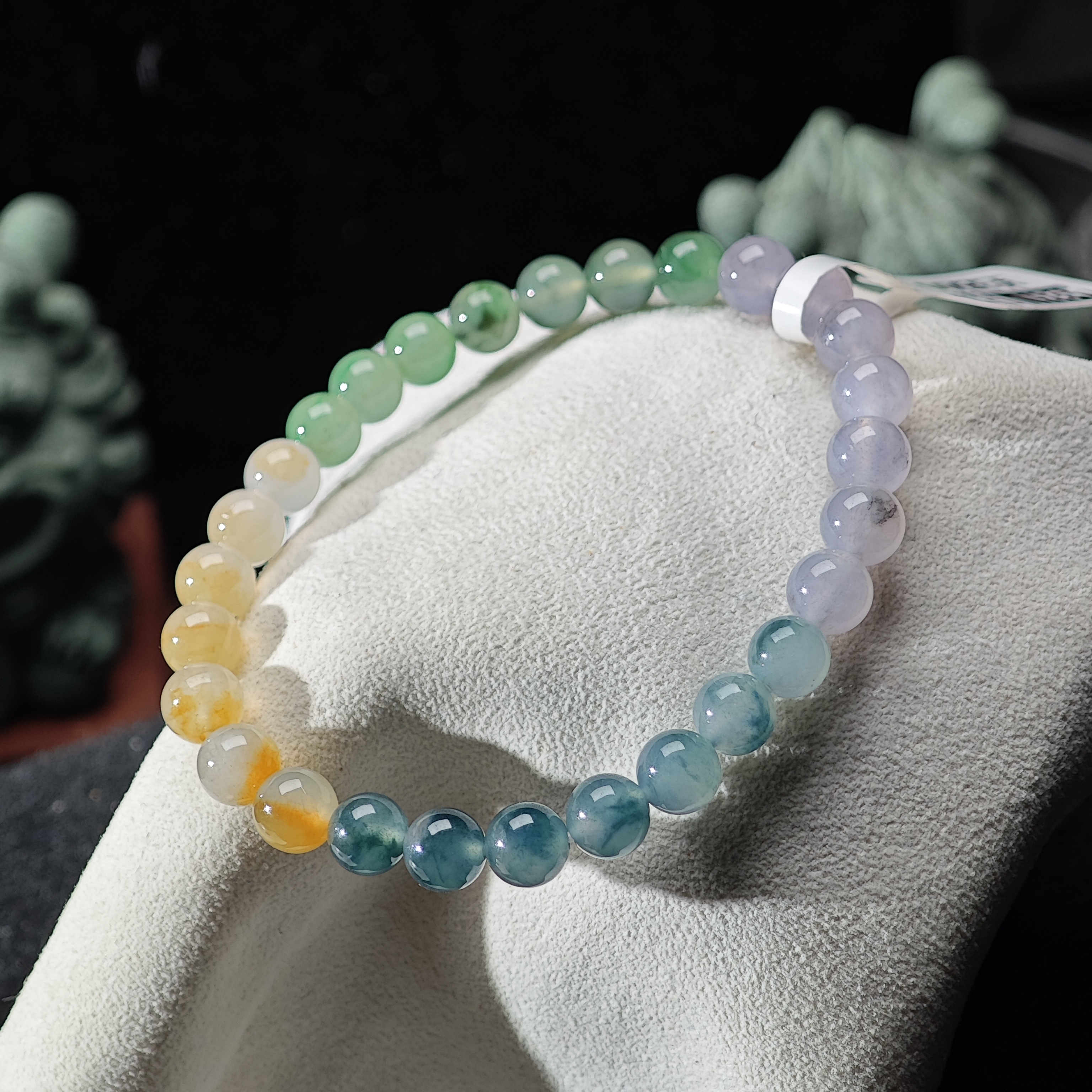 [单品]A3211(卡6.4 )天然缅甸翡翠圆珠手串冰种A货国内现货可鉴赏