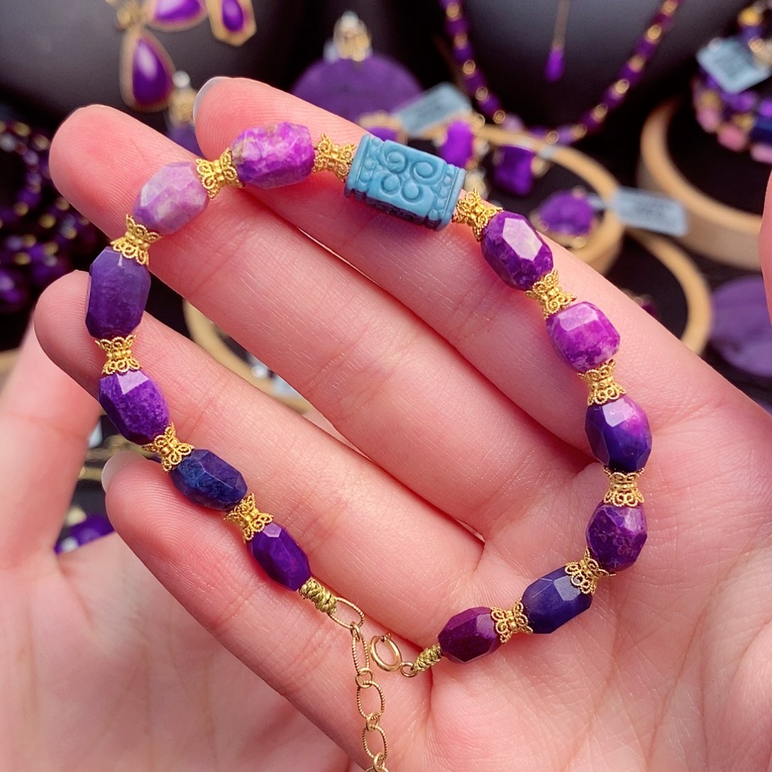 苏纪石（舒俱来）手链18K金镶嵌