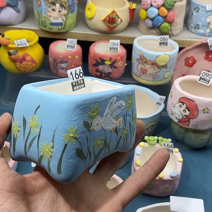 红陶166 接图定制 手工盆