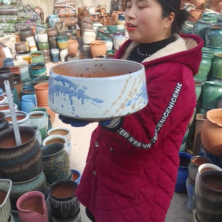 红陶口26高14瑕疵一个盆