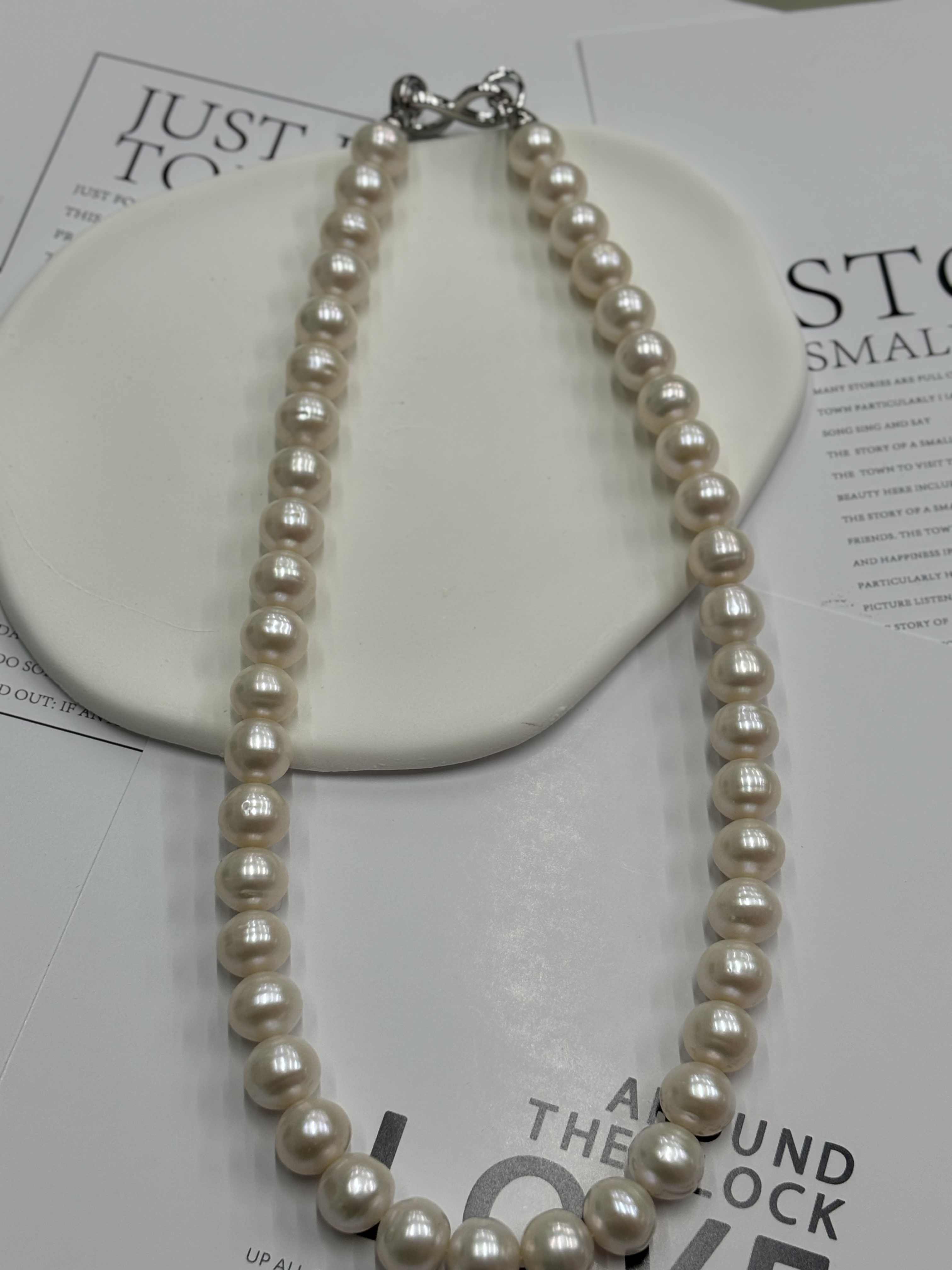 合金吊坠 878可刮粉.气质白色项链