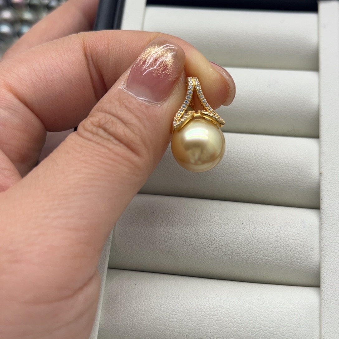 银S925镶嵌吊坠(不含链)海水珍珠