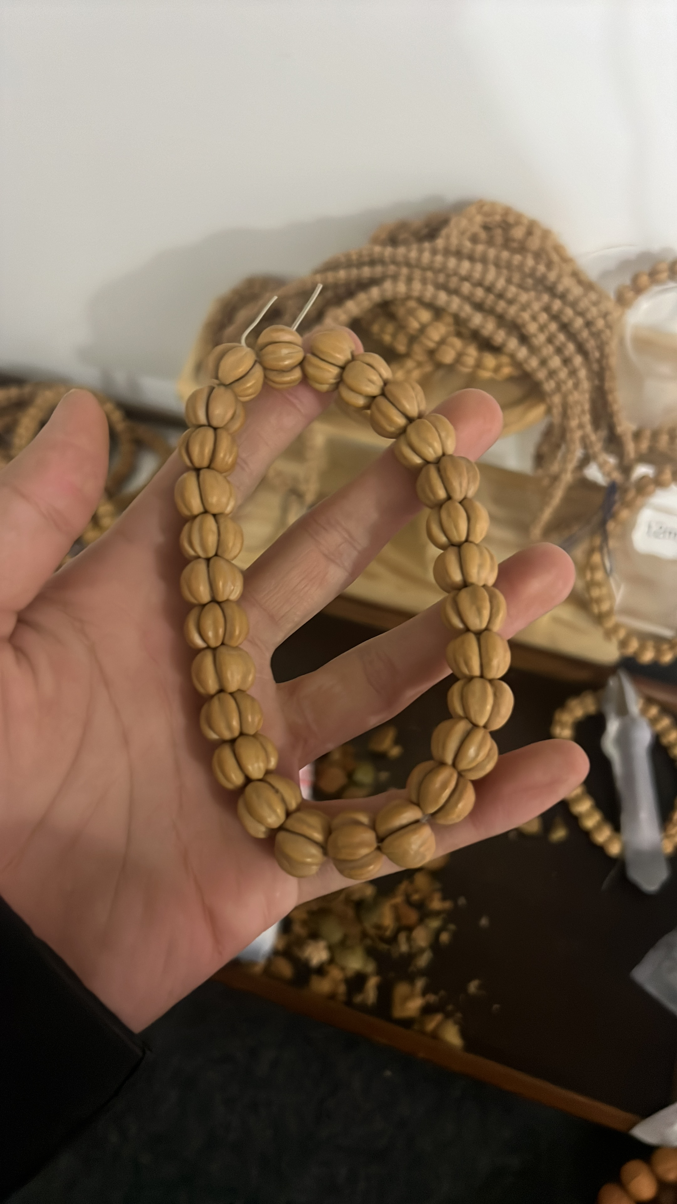 纯手工山楂核五福籽小籽手串