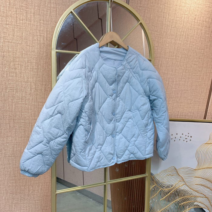 BK187孕妇蓝色棉衣90-130 少颗扣子