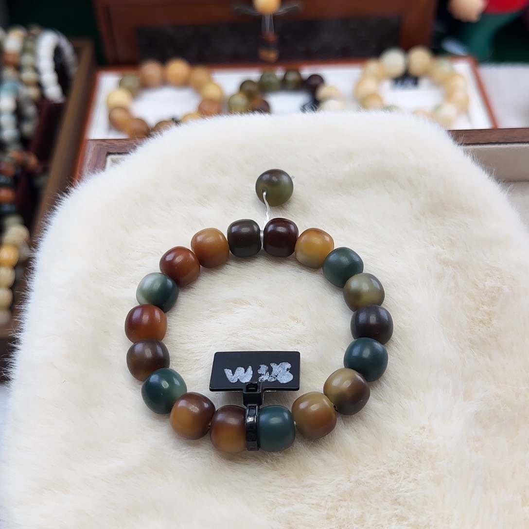 菩提根/象牙果手串卡12桶珠干磨微瑕