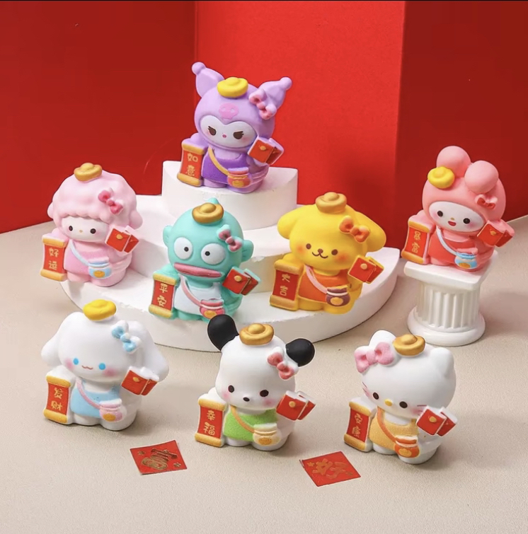 手感漆招财三丽鸥 树脂萌粒diy钥匙扣挂件饰品桌面车载摆件装饰品