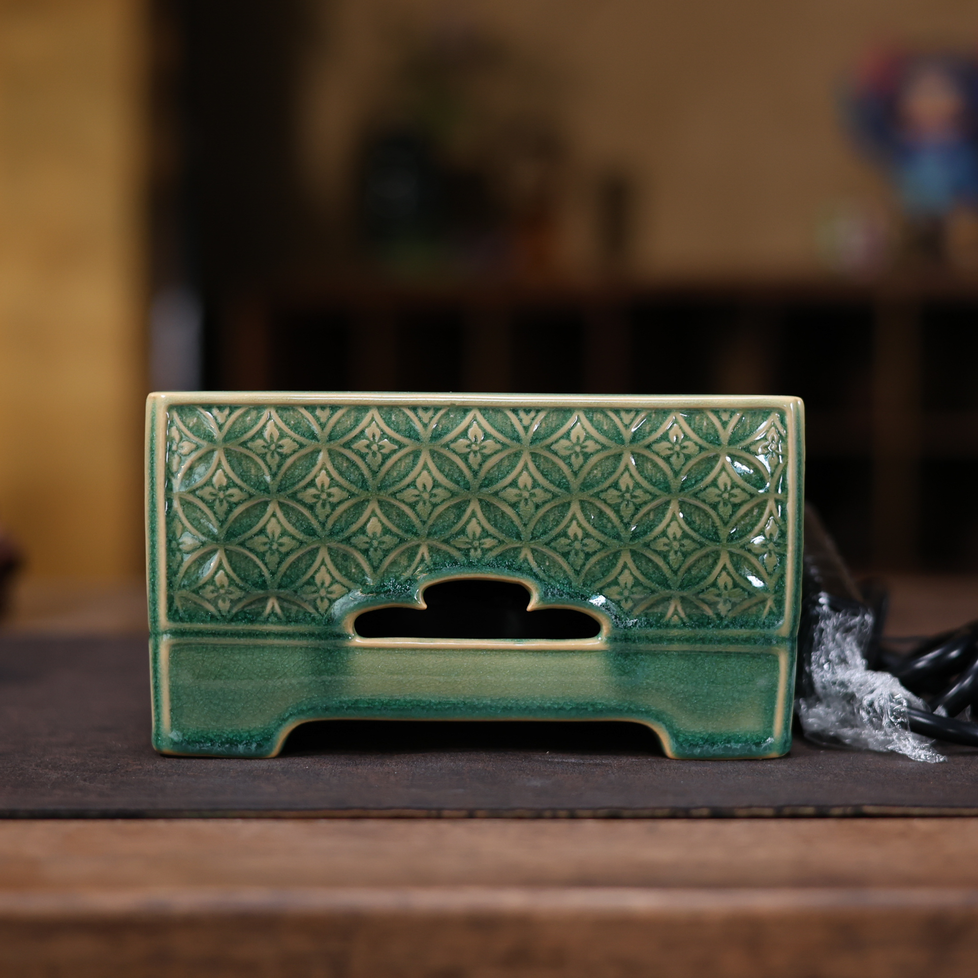 【九姐爱喝茶】松影琉璃-梵山堂-祥云雕刻电陶炉 茶道零配（W0692）