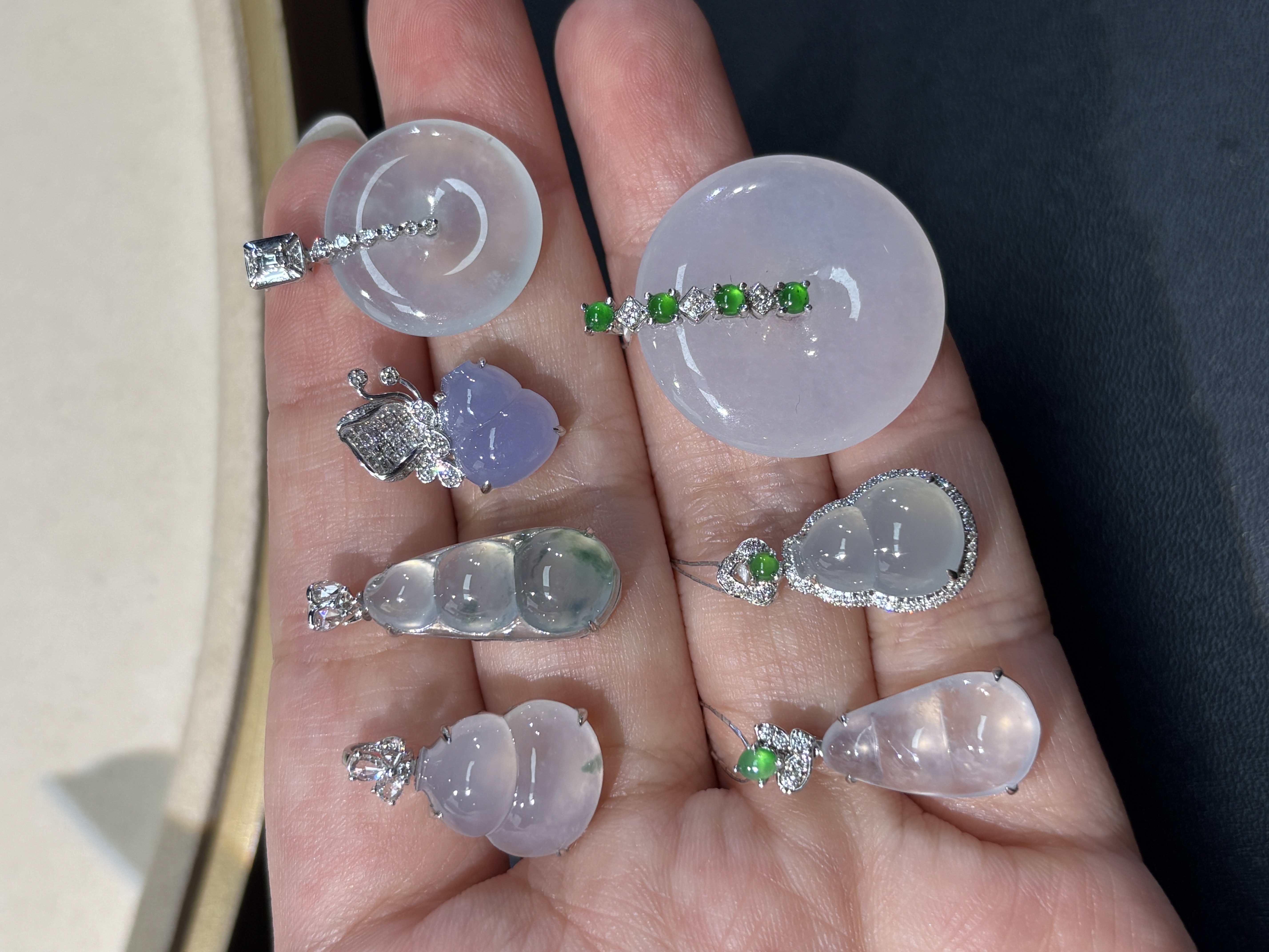 【彩虹盘】翡翠吊坠-多样性发一件-18K金镶嵌-CH30|CXQ21