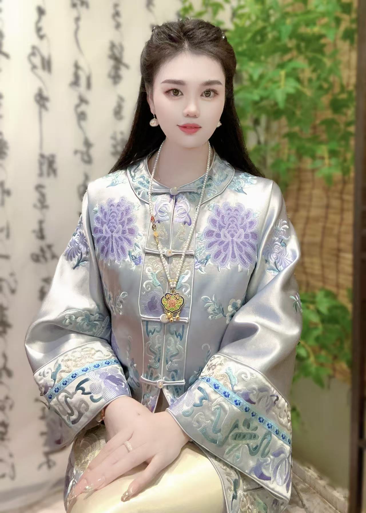  【丹妮甄选】-新中式国风知晓重工刺绣高级显瘦端庄气质外套8812