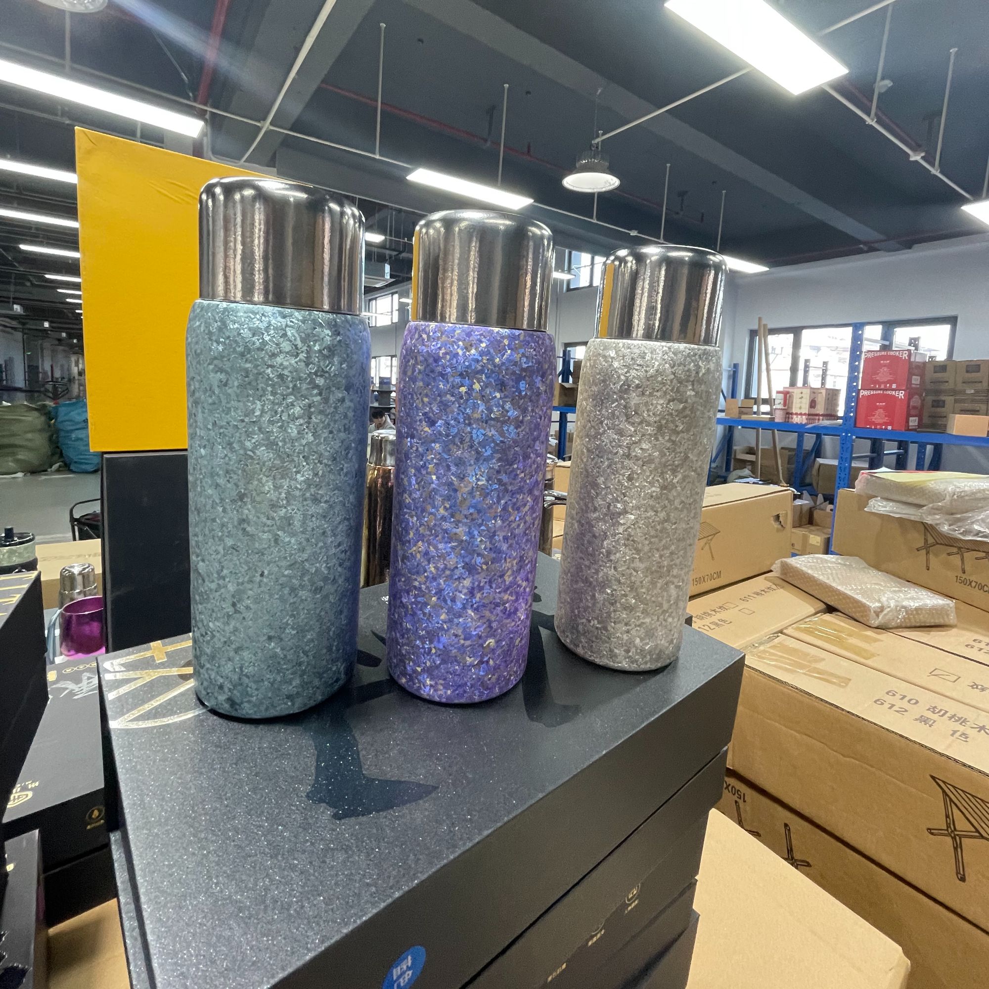 送礼 全新礼盒装500ml纯钛大冰花无缝磁吸杯焖茶杯三层钛底真空