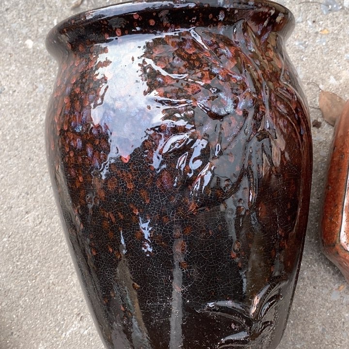 紫砂花盆高约25口约20