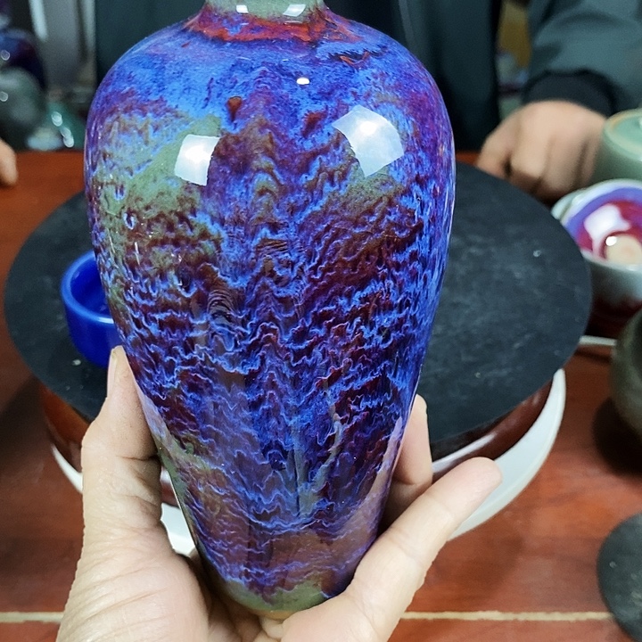瓷片尚峰钧窑作品梅瓶