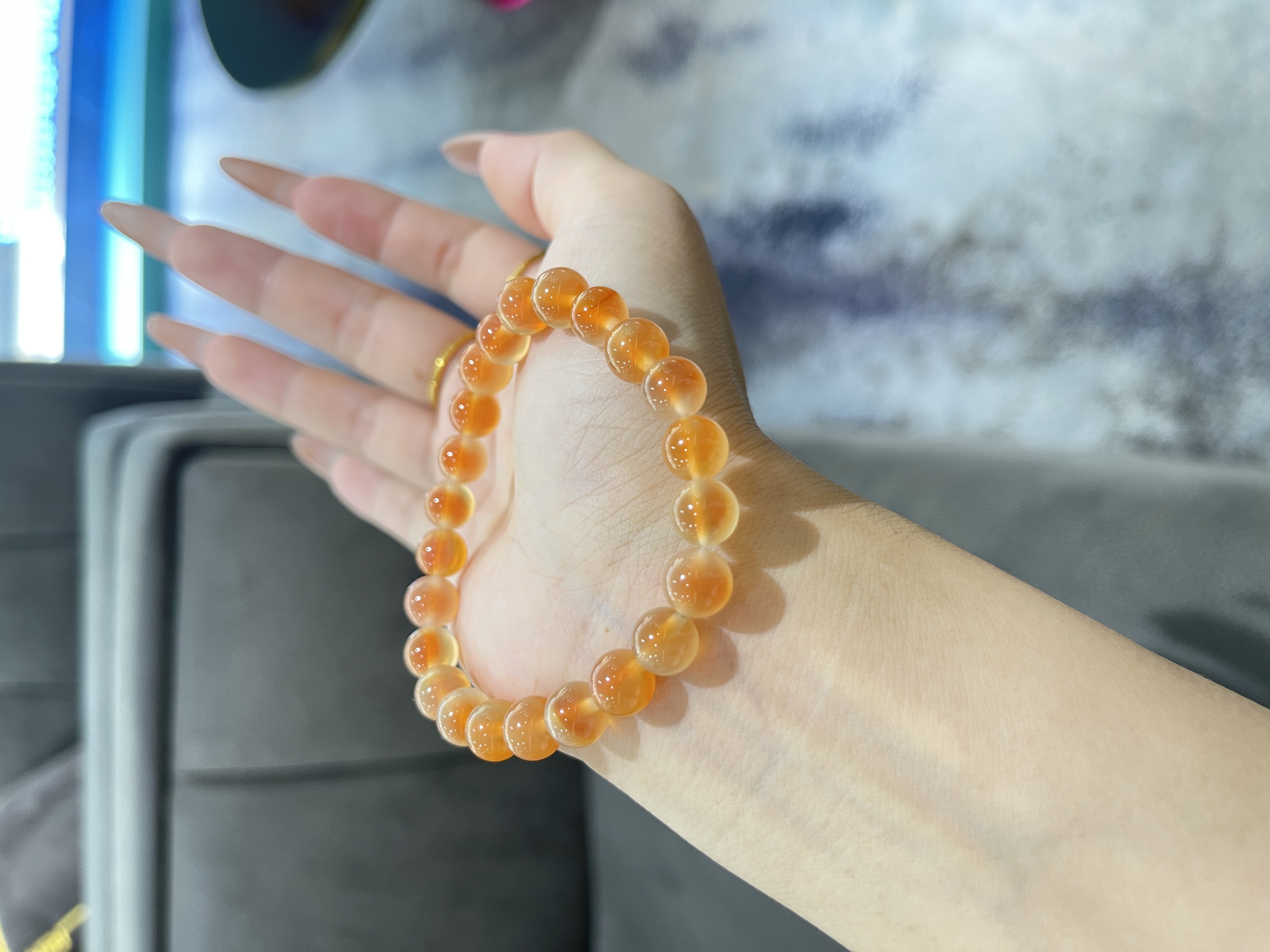 【天然糖心玛瑙手串】手串多样性发货其一8mm