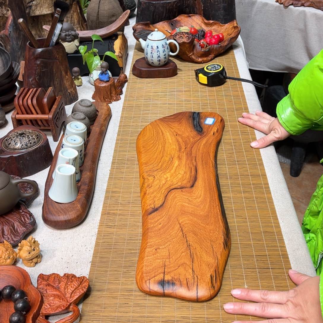 老挝花梨干泡茶盘52-18