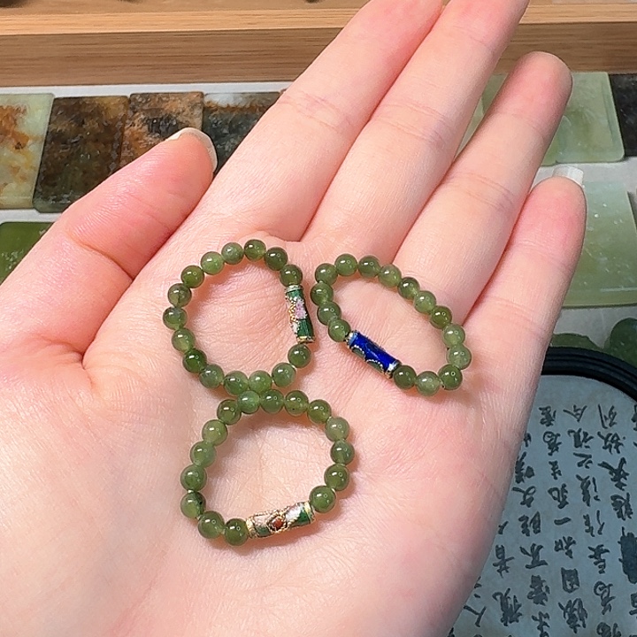 查罗石合金戒指串珠戒指