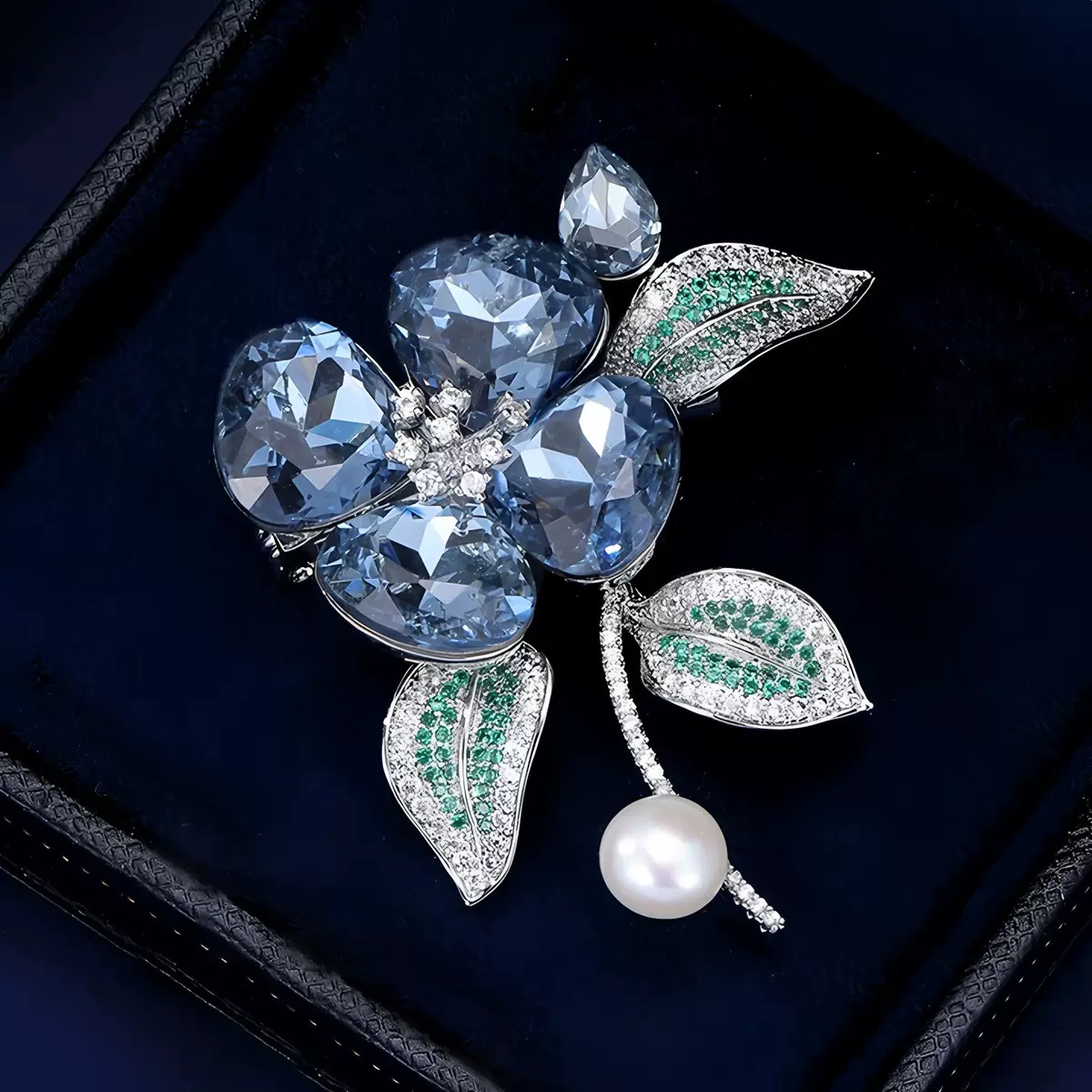 铜合金合成锆石胸针 铜合金【气质幽兰胸针】XZ-0141