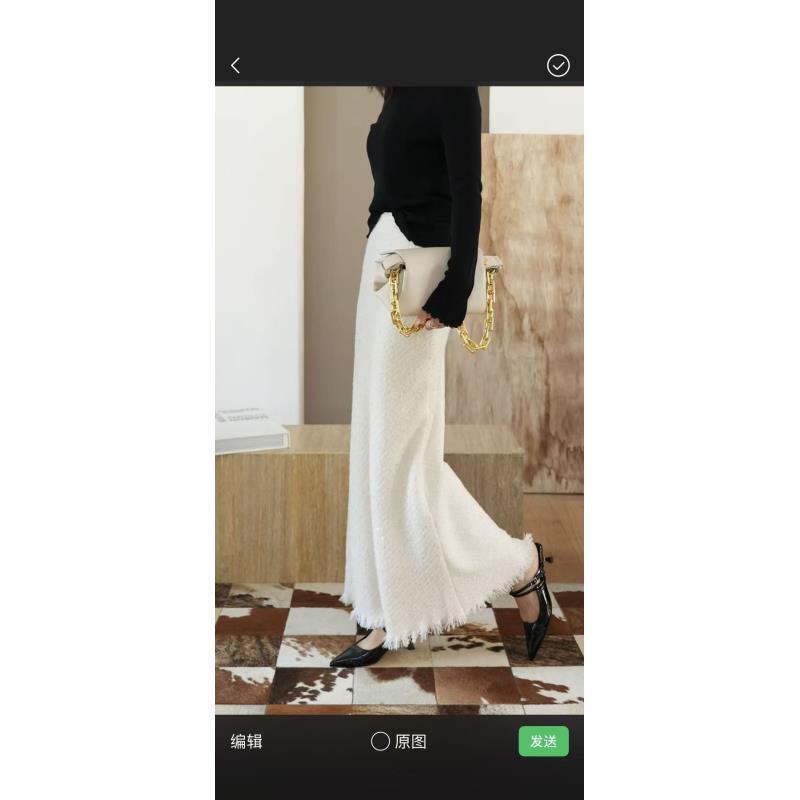 （羊毛星空裙）45度斜纹裁剪高腰中长裙鱼尾裙半身裙百搭气质秋冬