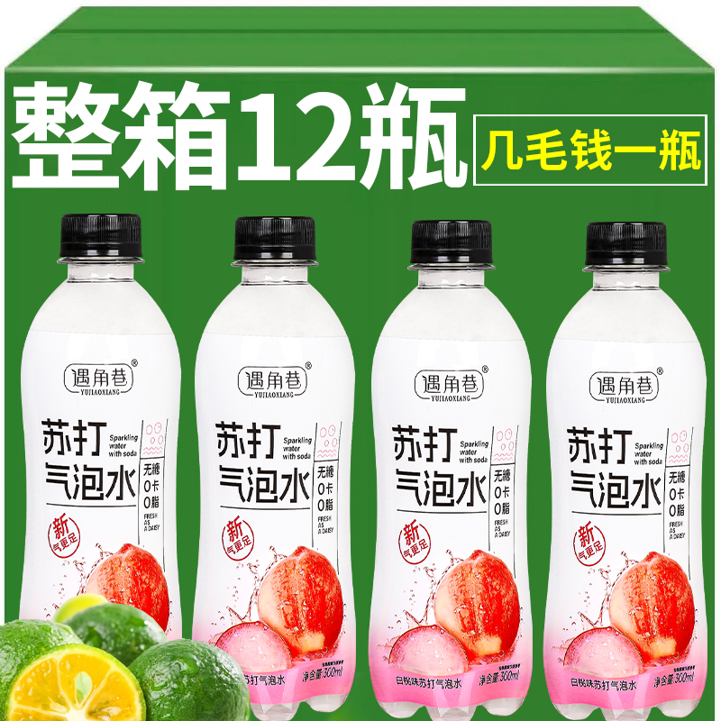 无糖苏打气泡水0糖0卡0脂夏日爽口气泡水多味果味饮料/一整箱批发