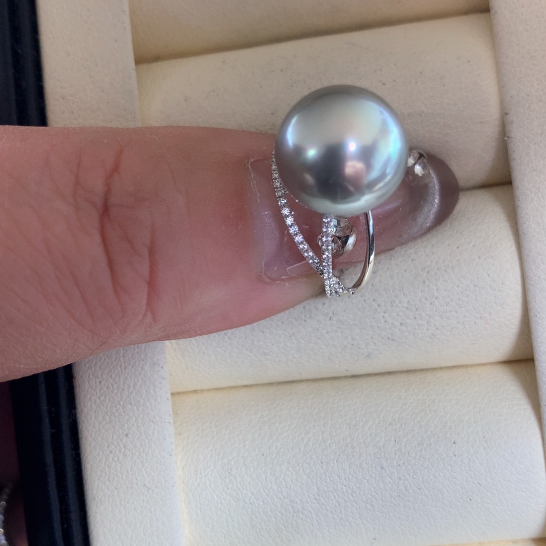 海水珍珠戒指18K金镶嵌