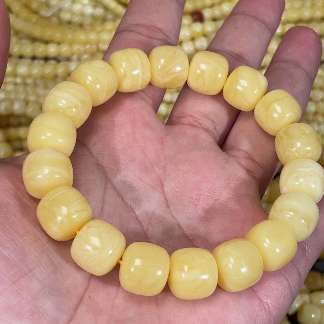 蜜蜡裸石未镶嵌蜜蜡手串13m